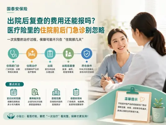 出院后复查的费用还能报吗？医疗险里的“住院前后门急诊”别忽略