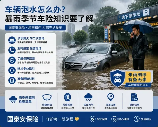 车辆泡水后如何处理？暴雨季节车主必须了解的车险知识